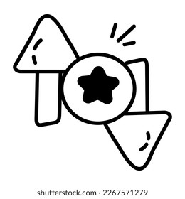 Loyalty points hand drawn doodle icon 