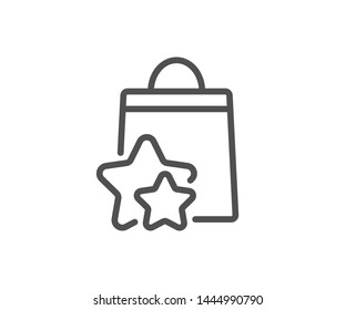 Loyalty Points Line Icon. Bonus Bags. Discount Program Symbol. Quality Design Element. Linear Style Loyalty Points Icon. Editable Stroke. Vector