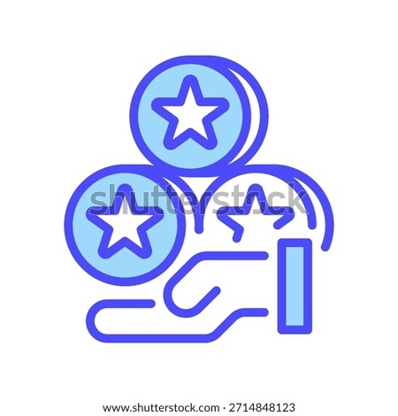 Loyalty Points Line Icon, Outline Symbol for Customer Retention, Score Accumulation, Reward Program, Credit Balance, and User Value. Vector Sign Icon.