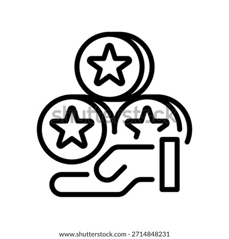 Loyalty Points Line Icon, Outline Symbol for Customer Retention, Score Accumulation, Reward Program, Credit Balance, and User Value. Vector Sign Icon.