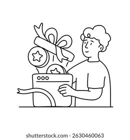 Ilustraciones de esquema de Vector de puntos de fidelidad. Archivo EPS 10