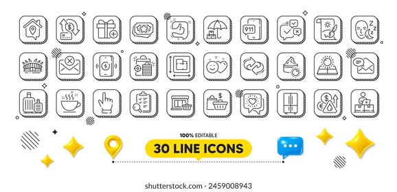 Loyalty points, Wireless charging and Work home line icons pack. 3d design elements. Fuel price, Smile, Inspect web icon. Money transfer, Arena stadium, Friends chat pictogram. Vector
