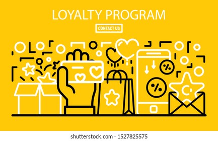 Loyalty Program Banner. Outline Illustration Of Loyalty Program Vector Banner For Web Design