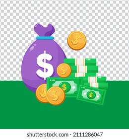 Loyalty program concept points and get cash prizes on blank background