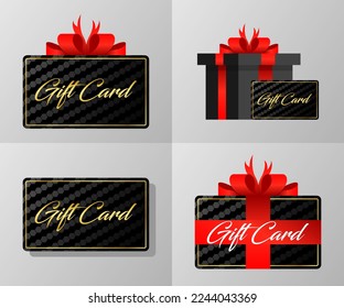 Loyalty program, customer gift reward bonus card Set gift card vector