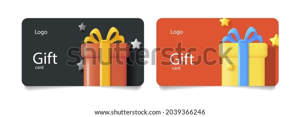 Loyalty\
program, customer gift reward bonus card with illustration of 3d\
render style, clean modern template,\
isolated