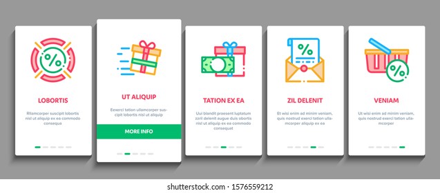 Loyalty Program For Customer Onboarding Mobile App Page Screen. Human Silhouette And Present In Box Or Bag, Percent Mark And Money Loyalty Program Concept Illustrations