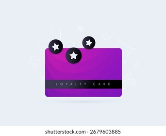 Loyalty program with digital rewards and customer loyalty cards driving repeat purchases and engagement in business marketing strategy, modern retention solution vector illustration