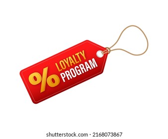 Loyalty program in flat style. Discount coupon. 3d coupon reward. Discount, loyalty program, promotion