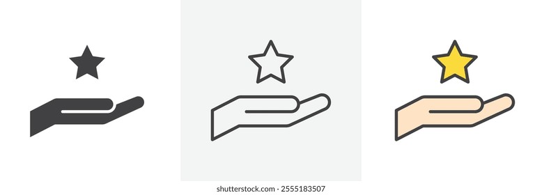 Loyalty program icon collection in black and colored style.