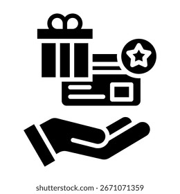 Ilustración vectorial de estilo de glifo de icono de programa de fidelización