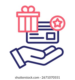 Ilustración vectorial de estilo de color de línea de icono de programa de fidelización