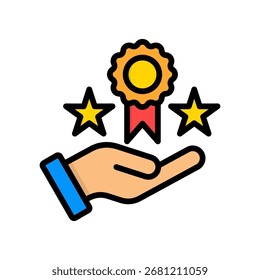 Ícone do Programa de Fidelidade Ilustração do Vetor de Cores Lineares