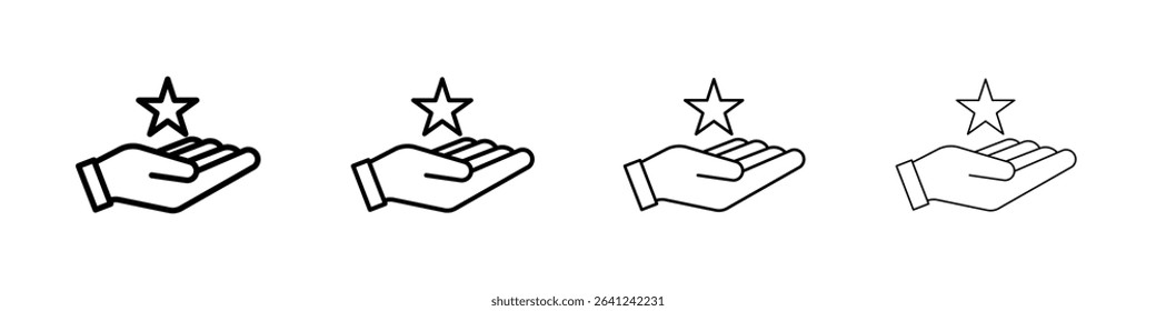 Loyalty program icon Outline sign symbol set