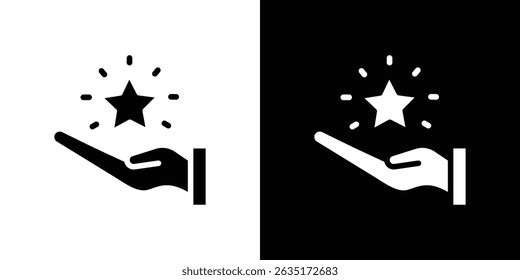 Loyalty program icon in solid flat trendy design style.