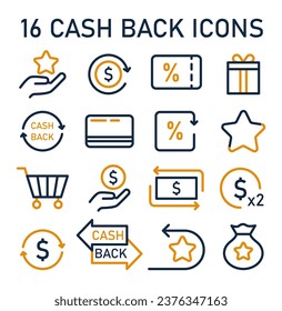 Loyalty program icons set. Rewards, offers, cashback and card points. Symbol of commercial program for client retention. PR campaign for customer loyalty. Marketing promotion. Flat vector illustration