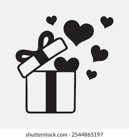 Loyalty program isolated icon, gift box with star vector symbol with editable stroke

