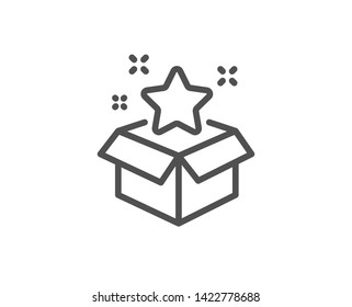 Loyalty program line icon. Bonus points. Discount box symbol. Quality design element. Linear style loyalty program icon. Editable stroke. Vector