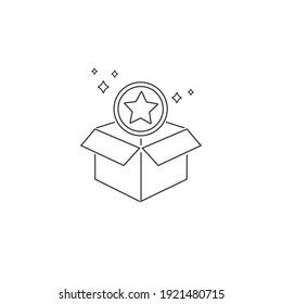 Loyalty program line icon. Bonus points. Discount box symbol. Loyalty program icon. Vector