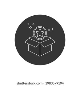 Loyalty program line icon. Bonus points. Discount box symbol. Loyalty program icon. Vector