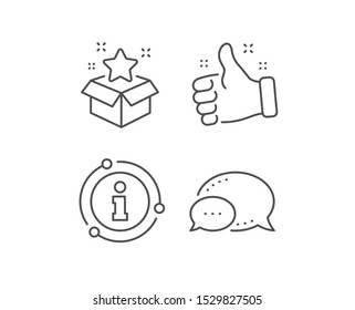 Loyalty program line icon. Chat bubble, info sign elements. Bonus points. Discount box symbol. Linear loyalty program outline icon. Information bubble. Vector