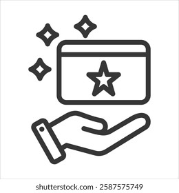 Loyalty Program Outline Icon Vector Illustration