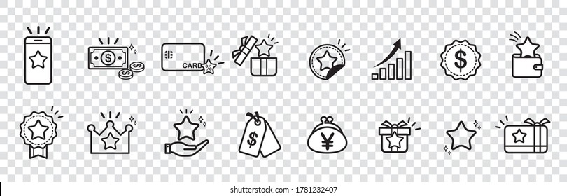 Loyalty Program vector icons set