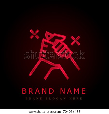 Loyalty red chromium metallic logo