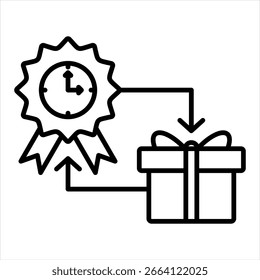 Loyalty Redemption Outline Icon Vector Illustration