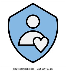 Loyalität Einzelsymbol Blau Schwarz Illustration