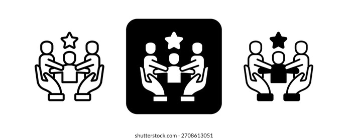 Conjunto de Ilustración vectorial de dibujo de línea negra y color sólido