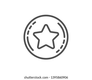 Loyalty Star Line Icon. Bonus Points. Discount Program Symbol. Quality Design Element. Linear Style Loyalty Star Icon. Editable Stroke. Vector