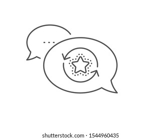 Loyalty star line icon. Chat bubble design. Change bonus points. Discount program symbol. Outline concept. Thin line loyalty points icon. Vector
