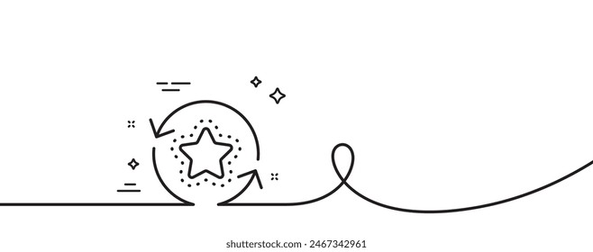 Loyalty star line icon. Continuous one line with curl. Change bonus points. Discount program symbol. Loyalty points single outline ribbon. Loop curve pattern. Vector