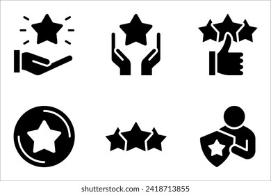 Loyalty star line icon set. Discount program symbol. vector illustration on white background
