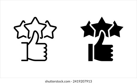 Loyalty star line icon set. Discount program symbol. vector illustration on white background