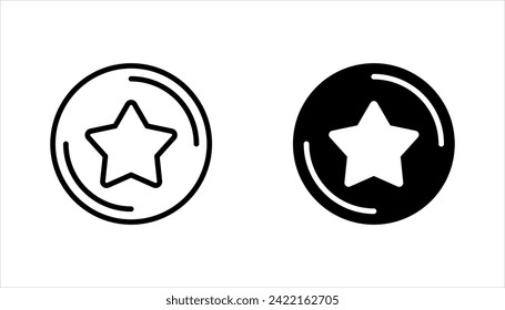 Loyalty star line icon set. Discount program symbol. vector illustration on white background