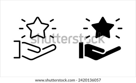 Loyalty star line icon set. Discount program symbol. vector illustration on white background
