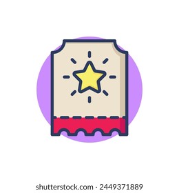 Loyalty star ticket line icon. Bonus point, discount coupon, voucher outline sign. Loyalty program, promotion concept. Vector illustration for web design and apps