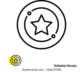 Loyalty Star Vector Line Icon