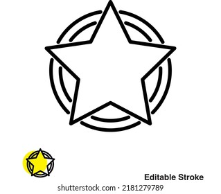 Loyalty Star Vector Line Icon