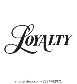 loyalty text on white background.