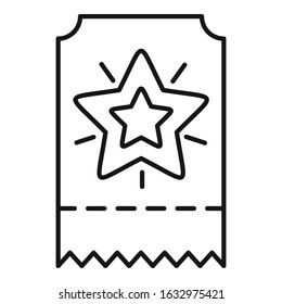 Loyalty ticket icon. Outline loyalty ticket vector icon for web design isolated on white background