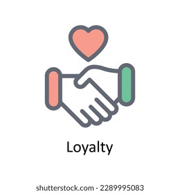 Loyalty Vector Fill outline icons. Simple stock illustration stock