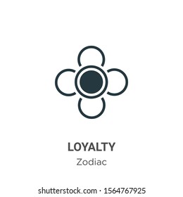 Loyalty vector icon on white background. Flat vector loyalty icon symbol sign from modern zodiac collection for mobile concept and web apps design.