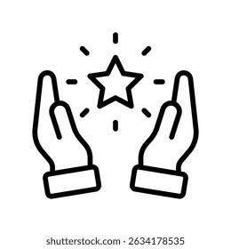 Icono de contorno de Vector de lealtad. Archivo Eps 10