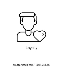 Icono de contorno vectorial de lealtad. Pixel Perfecto. Para móvil y web. ilustración de stock