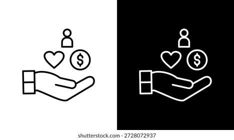 Loyalty White Icon Set Design