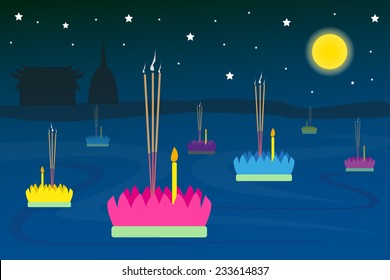 Loykrathong Festival of Thailand
