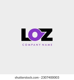 LOZ initial letter monogram logo
